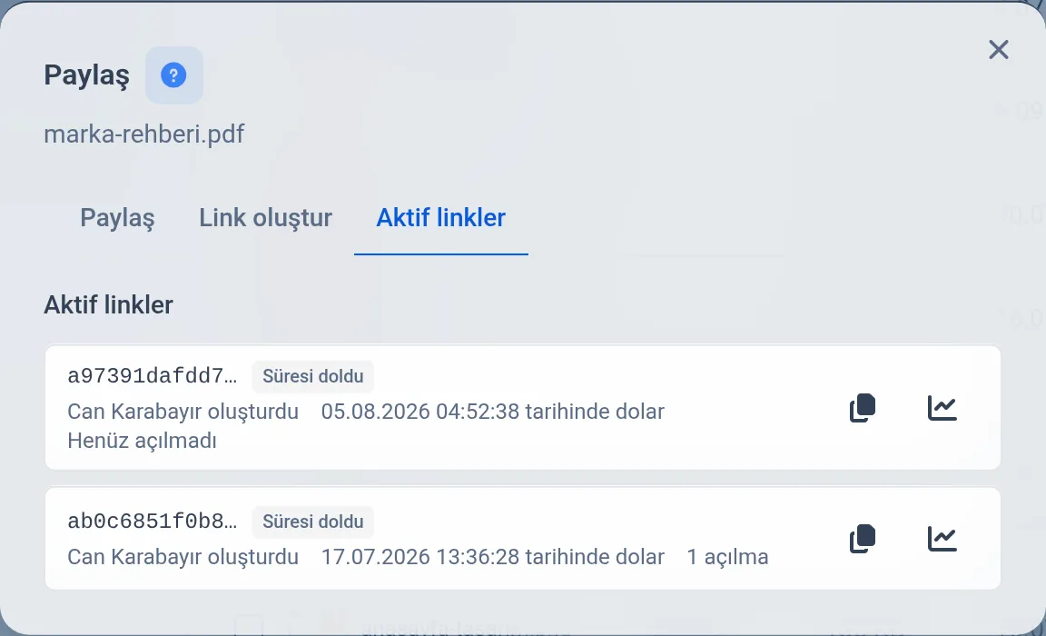 Aktif linkler